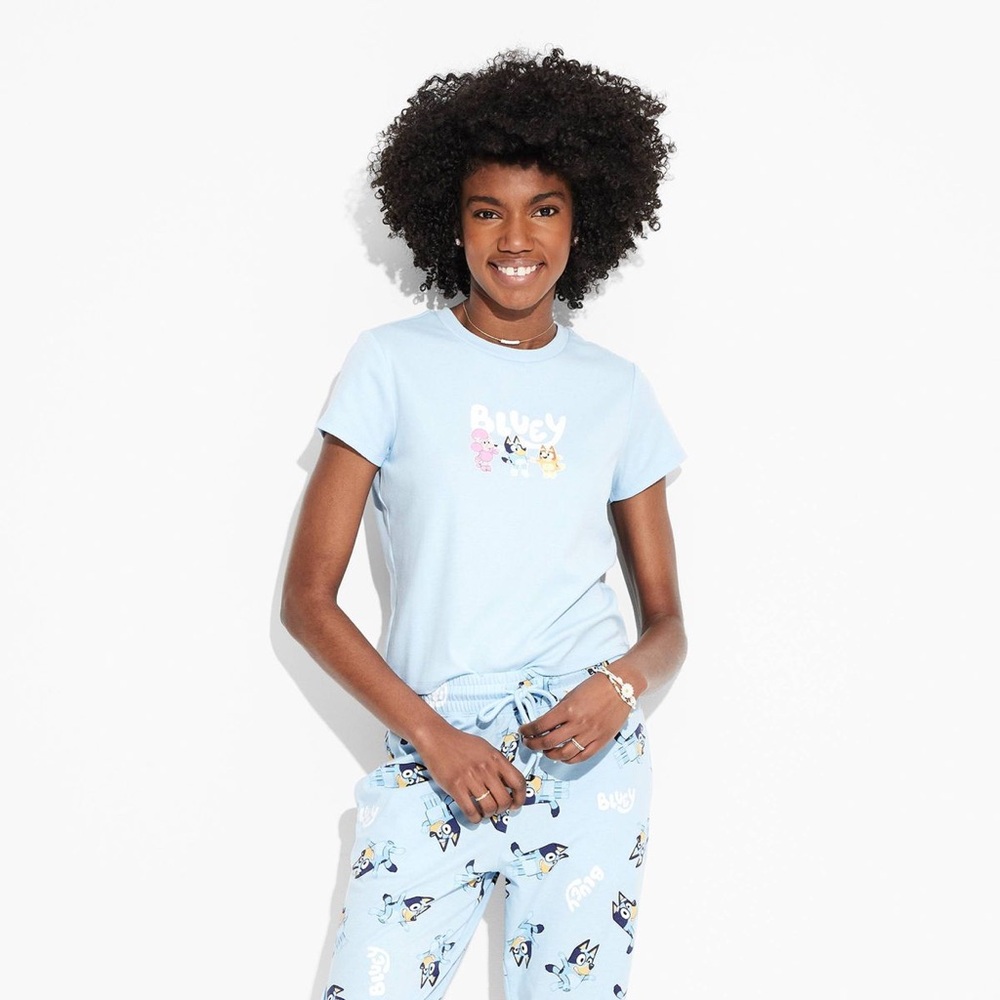 Bluey Graphic T-Shirt with Cartoon Print